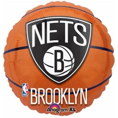 ANAGRAM 18 in. Brooklyn Nets Basketball Flat Balloon, 5PK 60858